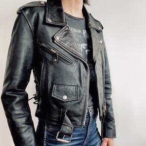 SOLD Vintage leather motorcycle jacket